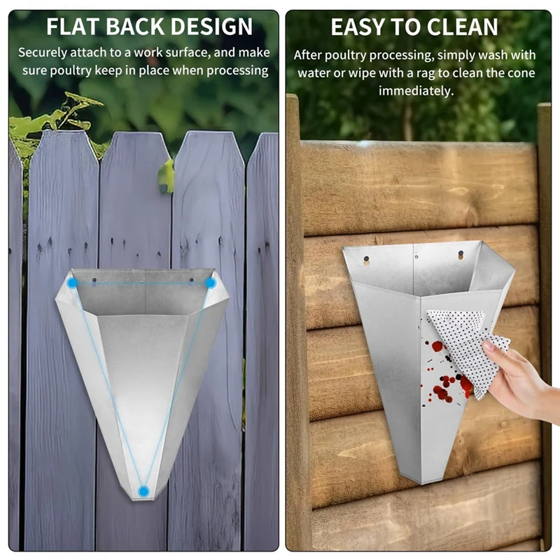 مخروط تقييد الدجاج من ABAE للدواجن، مناسب للطبقات والدراجات والحمامات والديك الروائية - تصميم مسطح الظهر، سهل التنظيف #2