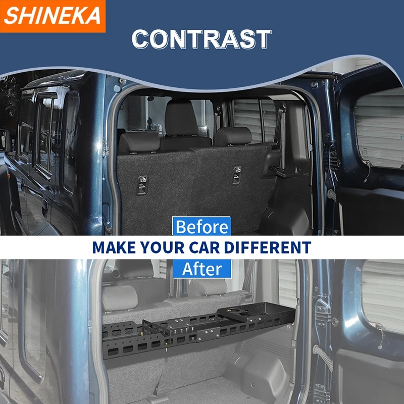 SHINEKA سيارة الخلفي الجذع تخزين الرف التوسع المنظم قوس لسوزوكي جيمي 4 باب 2019 2020 2021 2022 2023 2024 2025 حتى