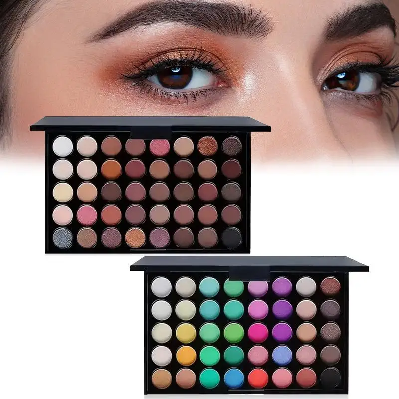 40-Color Eyeshadow Palette,Matte Shimmer Glitter Metallic Eye Shadow Palette,Glitter Finish,Highly Pigmented Long-Wearing