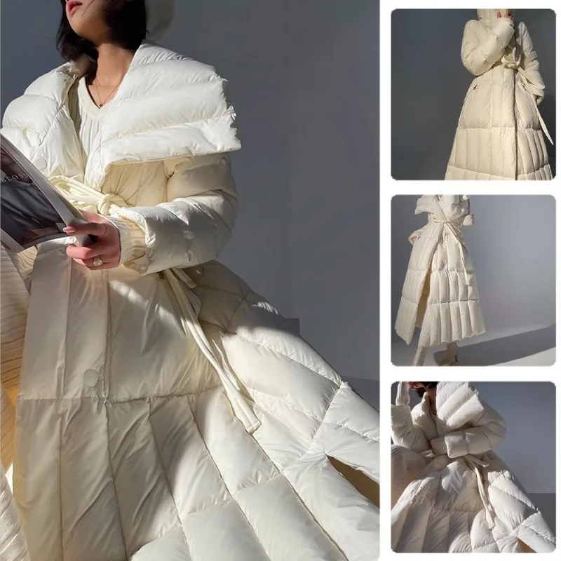 Moda figlia allentata temperamento versatile piumino a tre colori lungo nuovo trapunta giacca calda l'Aura di una forte piombo femminile