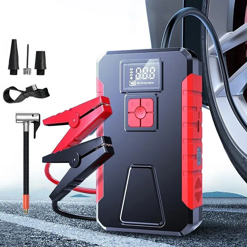 16800mAh Car Battery Jump Starter, 12V portable lithium jump box battery booster, power bank charger and LED lights, jumpers for