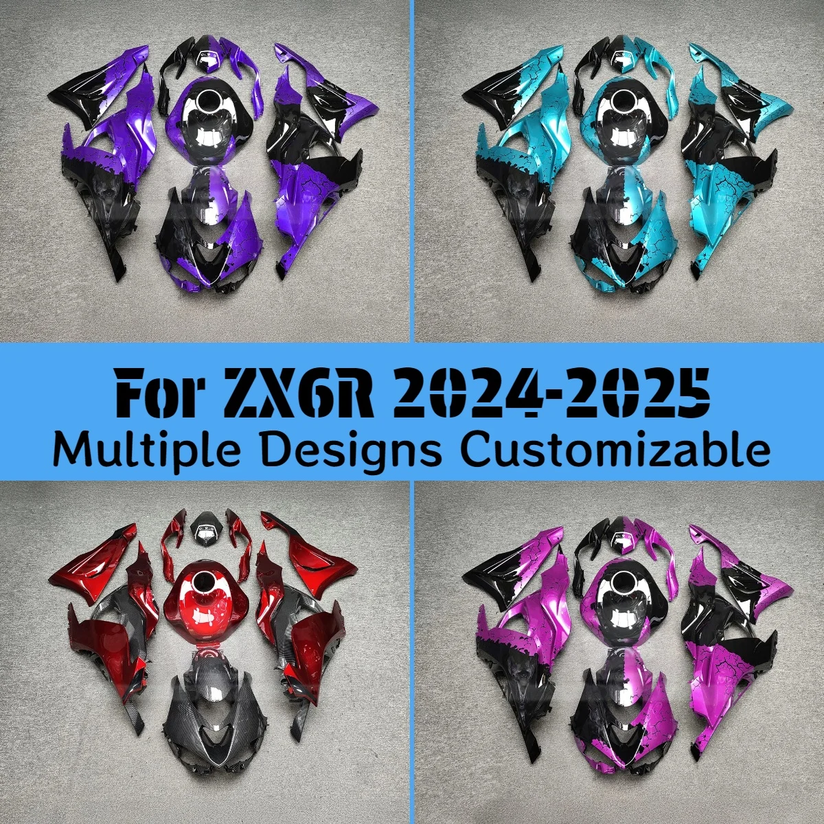 

Prime Fairing Kit ZX6R 2024 2025 Fuel Tank Cover Customizable Motorcycle Fairings for Kawasaki ZX 6R 24 25