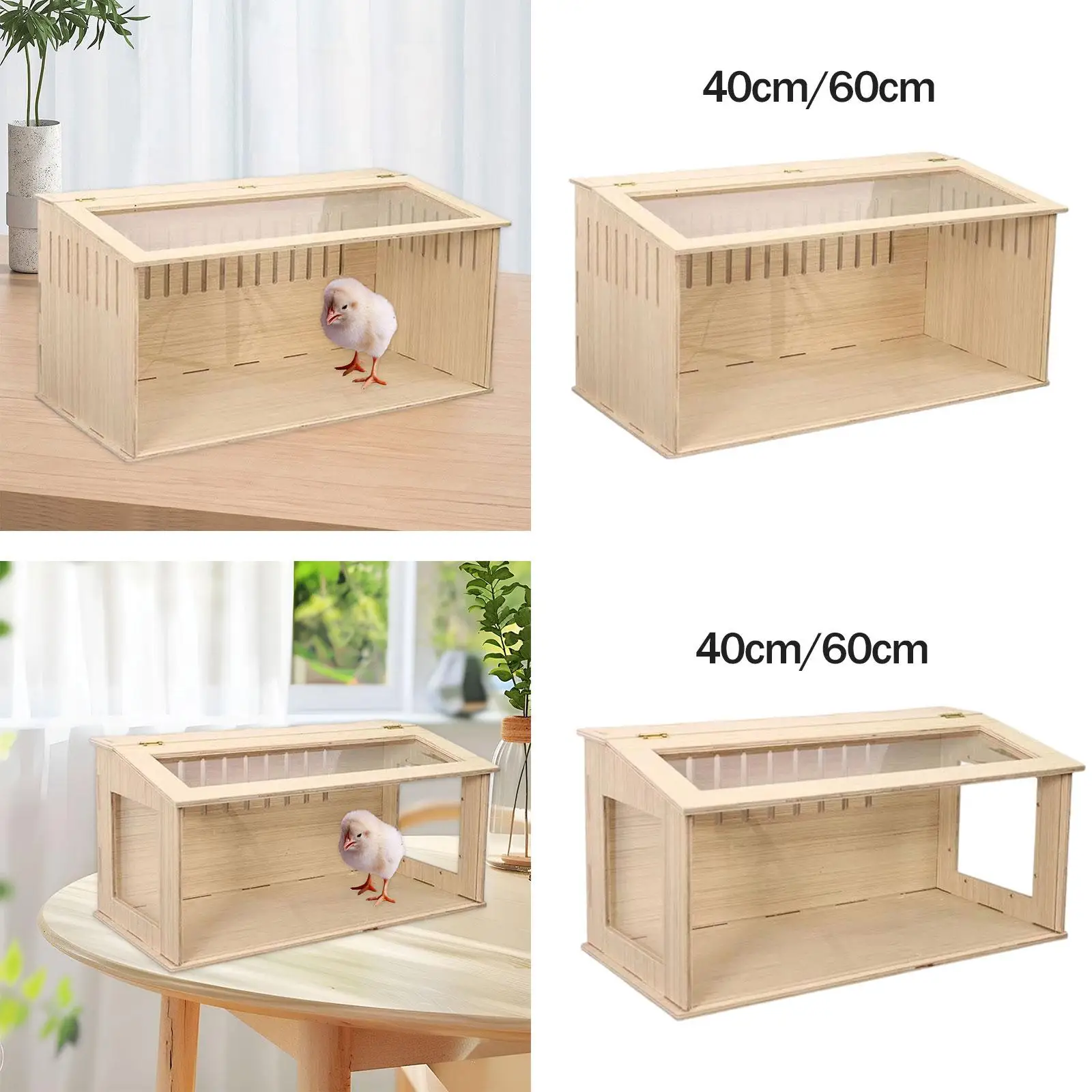 

Wooden Hamster Cage with Openable Lid Small Animal Nest Habitat Panoramic Window for Guinea Pig Mice Rat