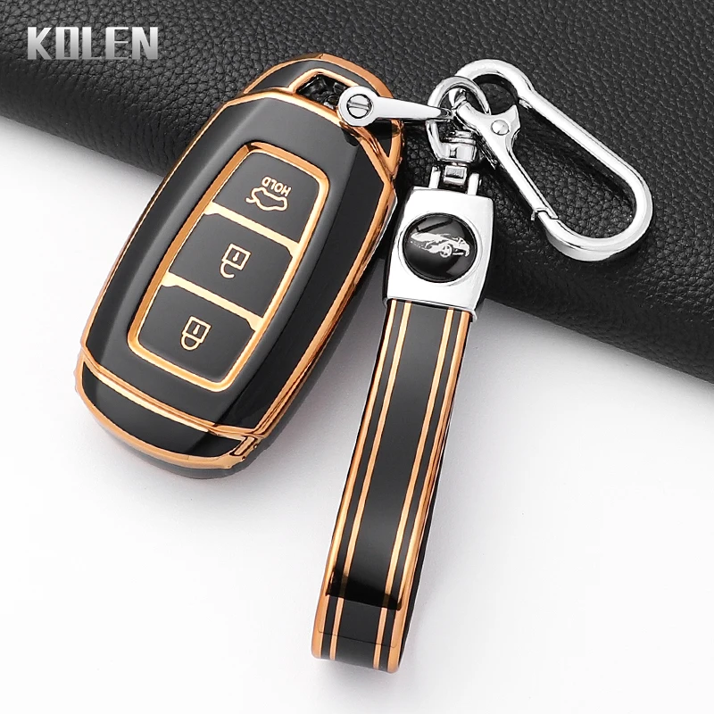 Mode TPU Auto Schlüssel Fall Abdeckung Für Hyundai Elantra Grandeur Accent Solaris Sonata Palisade Kona Creta I20 I30 IX35 IX25 Schlüsselbund