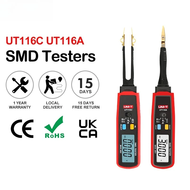 

SMDTester Тестер сопротивления Поворотный светодиодный диодный резистор Тестер батареи Тестер конденсаторов