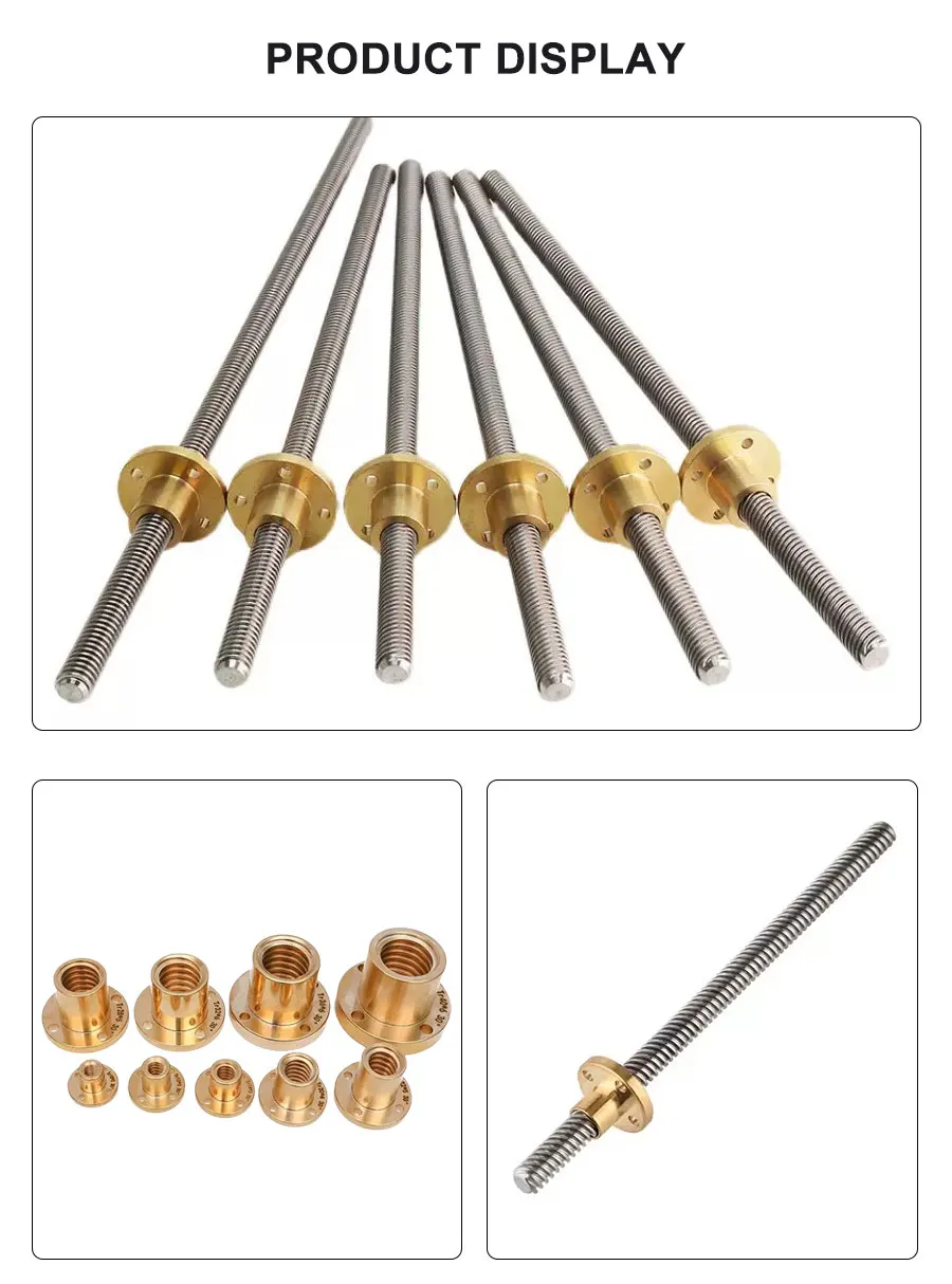Trapezförmige Schraube 304 Edelstahl Gewindeschraube T20*4 Schraube mit Kupfermutter 20 mm – Detail 8