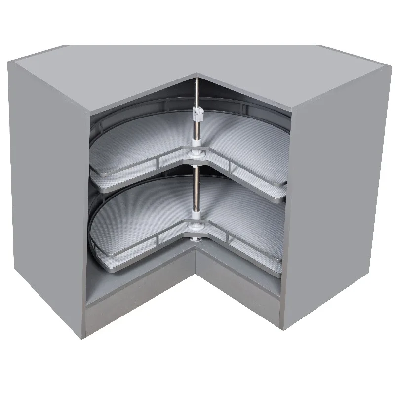 

Modern Multifunctional Stainless Steel Soft Closed Kitchen Locker Storage Device Rotary Corner Drawer Basket