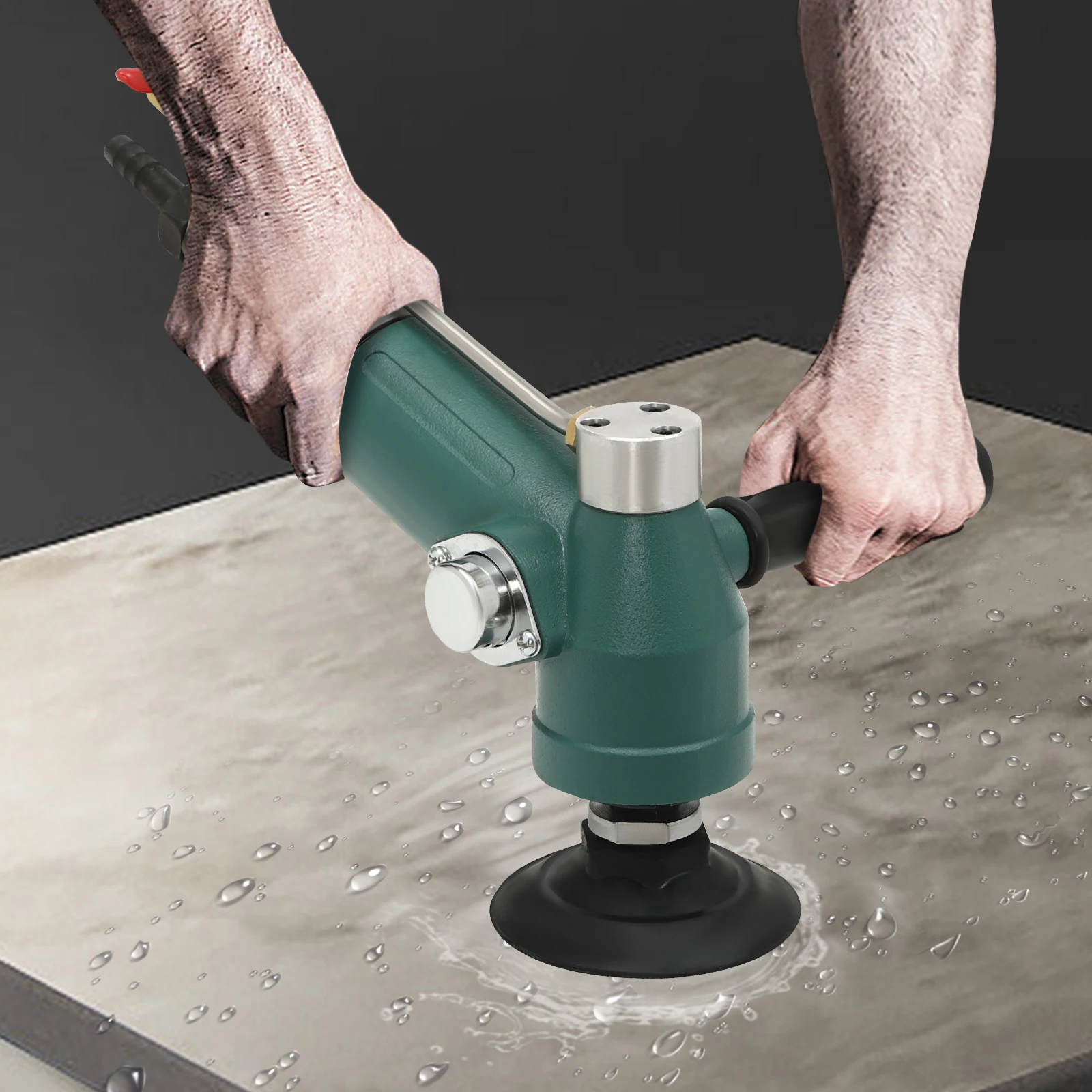 0.7KW Pneumatic Wet Stone Polisher Grinder Water Wet Air Sander Concrete Polighing Air-Powered Stone Polisher