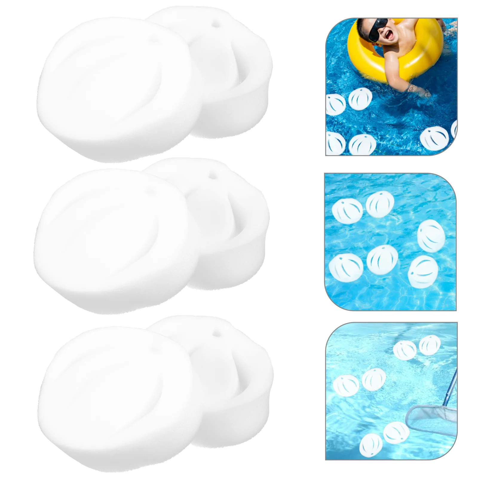

6Pcs Oil Absorbing Sponge Lotus Design Multipurpose Kitchen Swimming Pool Cleaning Tool Reusable Filter Sponge