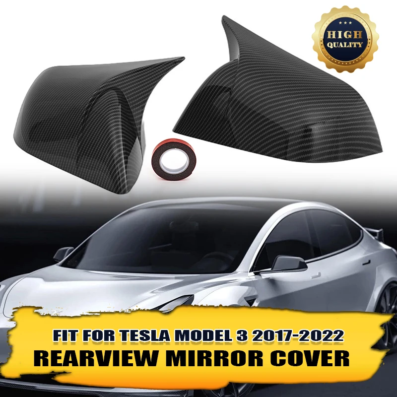 Seitenspiegelkappen, selbstklebende Abdeckungen für Tesla Model 3 2017 2018 2019 2020 2021 2022 Zubehör – Detail 3