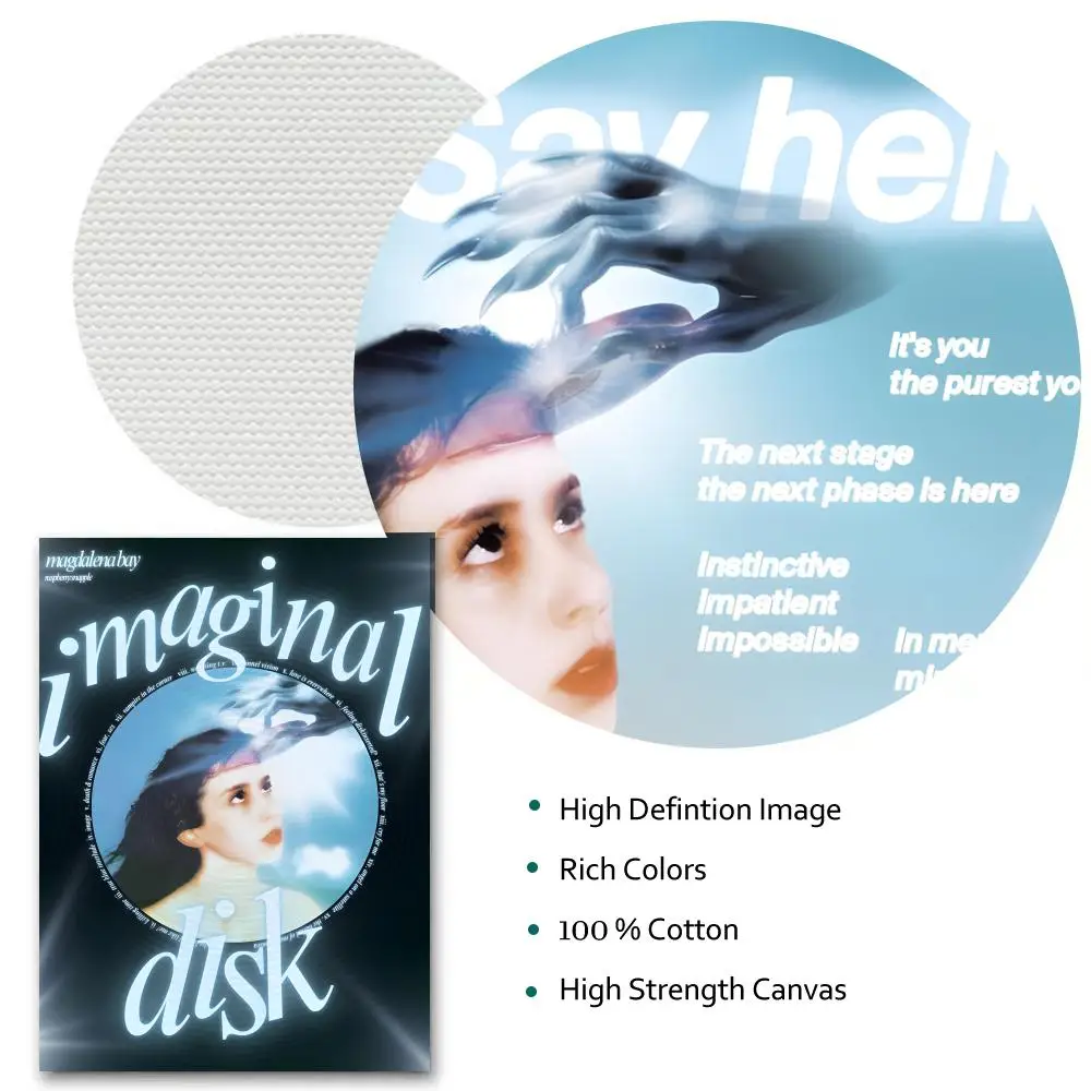 M-Magdalena B-Bay لوحة القرص الخيالية الخط قماش المشارك: تجعد الحرة مقاوم للماء دائم جميع الفضاء جدار ديكور #3