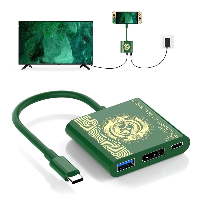 4K HDTV USB 3.0 منفذ و USB C شحن قاعدة السفر 100 واط PD شحن لنينتندو سويتش/نينتندو سويتش OLED نموذج