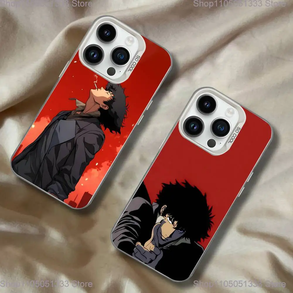 

C-CowboyS B-Bebop Spike Phone Case For iPhone 16,15,14,13,12,11,Pro,XS,Max,Plus,Mini,SE White Candy Matte Shockproof Cover