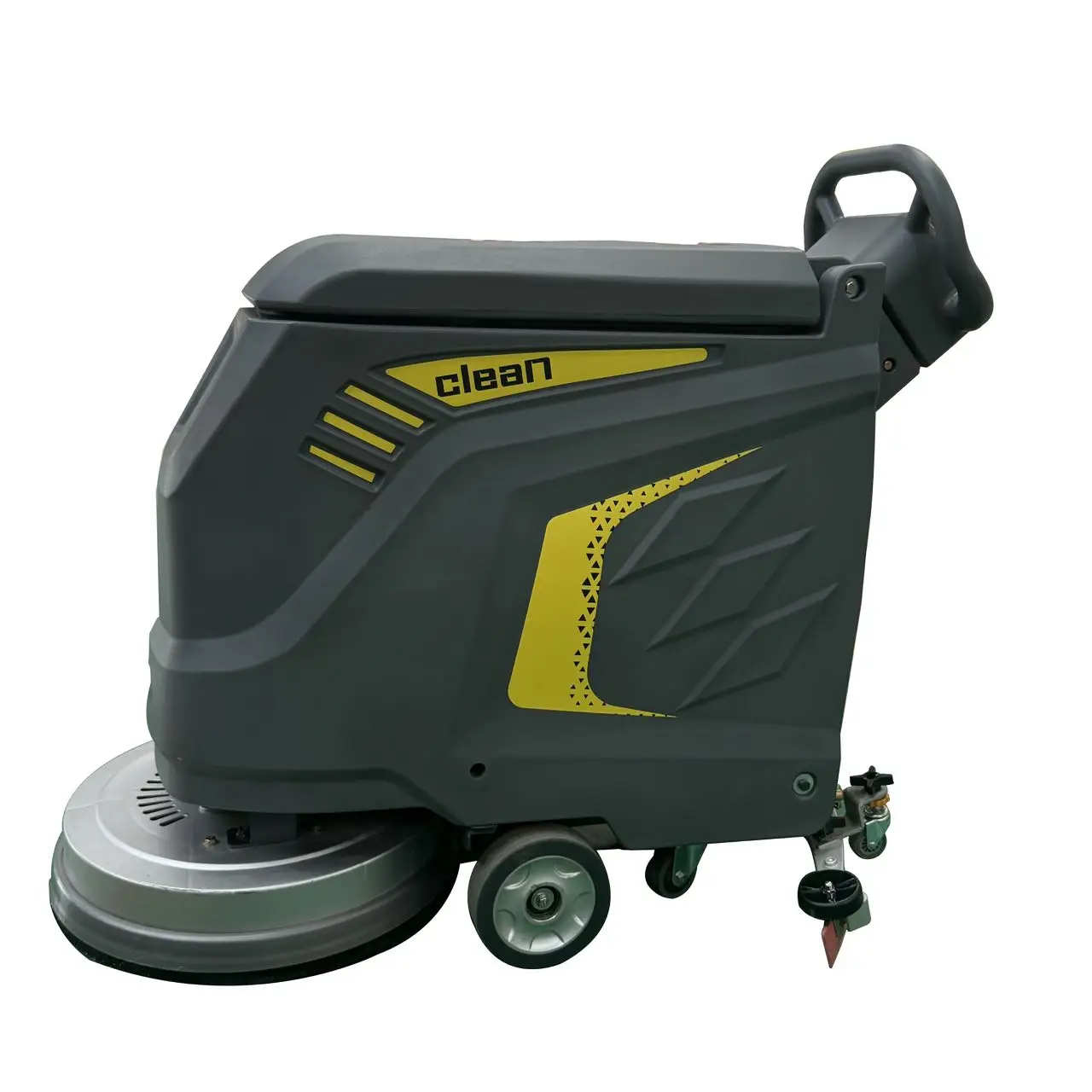 Low Noise Factory Warehouse Floor Cleaning Machine Large tank Scrubber Walk-behind Electric Floor Scrubber 24V  65L Tank