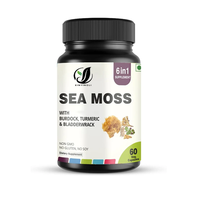 

Морские водоросли 6-в-1: суперсмесь с лопухом и куркумой, для поддержки иммунитета, 60 вегетарианских капсул, без ГМО, без глютена