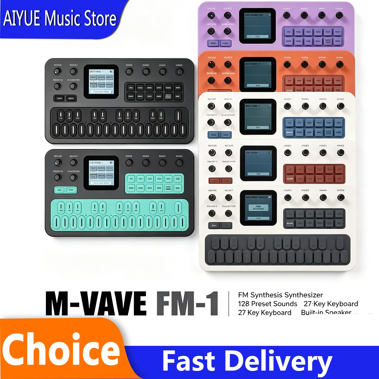 Musical Instrument Synthesizer - M-VAVE FM-1 Tragbarer FM1 Bluetooth MIDI-Synthesizer,