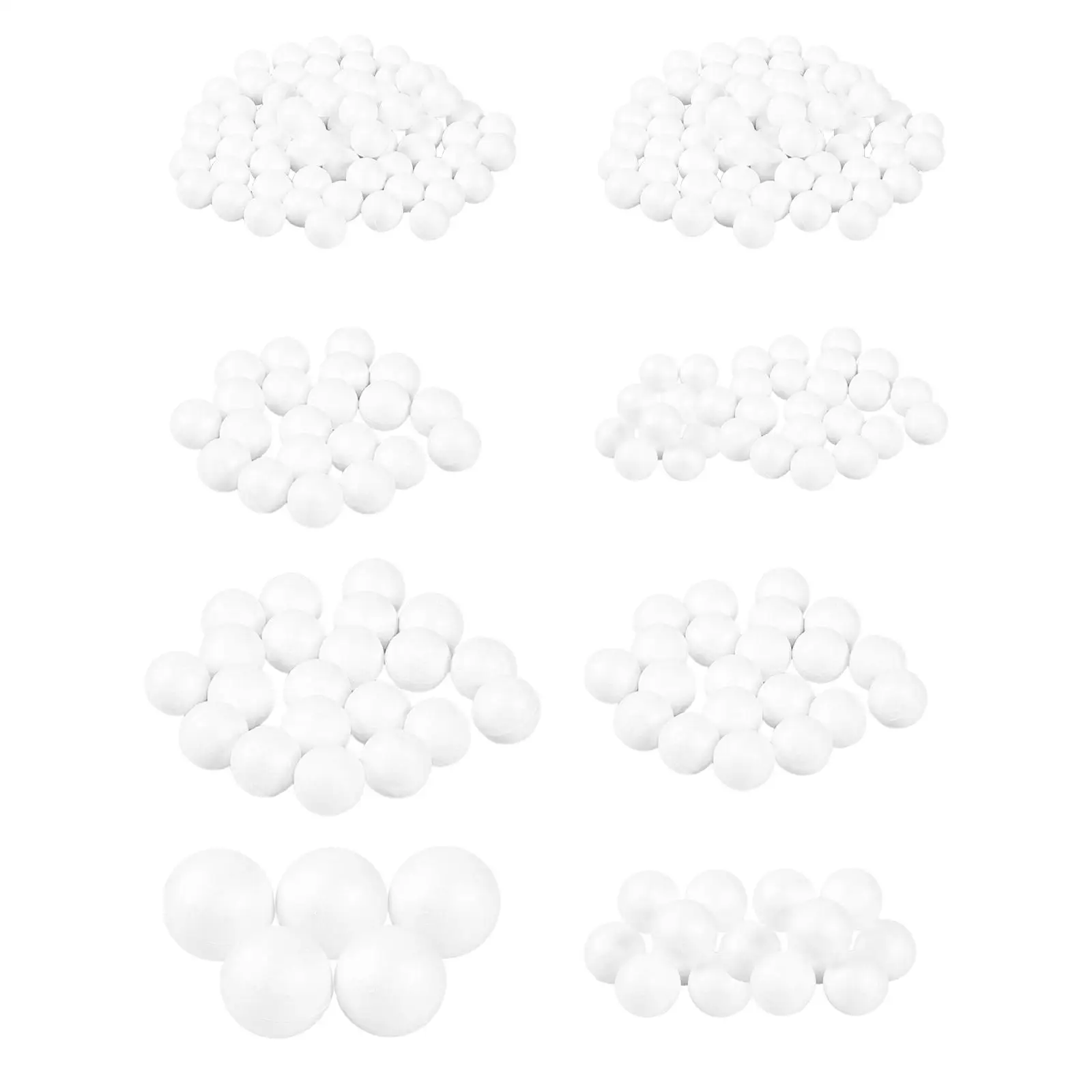 White Foam Balls, Handmade DIY Polystyrene Spheres Balls for Art Craft Decoration, Various Size for Choice