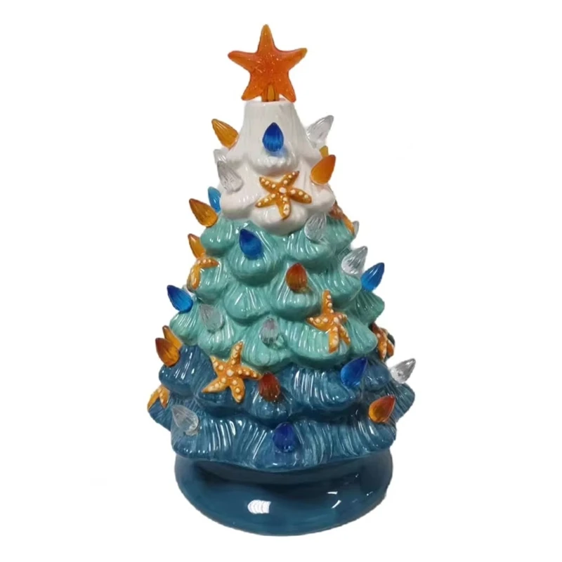 Relaxing Meditations Led Decor Ceramic Starfish Christmas Tree Night Light Decorative Led Home Decor For Bedside