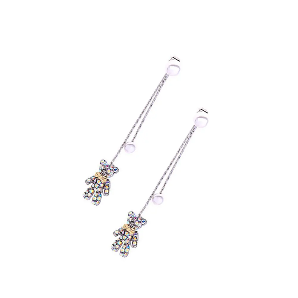Colored Diamond Bear Earrings Goods for 1 Hryvnia Women Small Fashion Pendant Metal