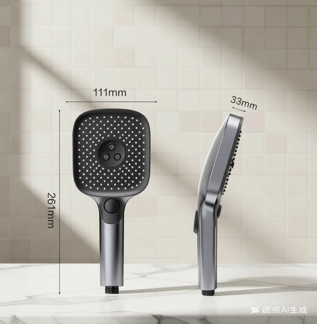 

High-Efficiency Pressurized Descaling Shower Head - Large Panel for Home Bathroom
