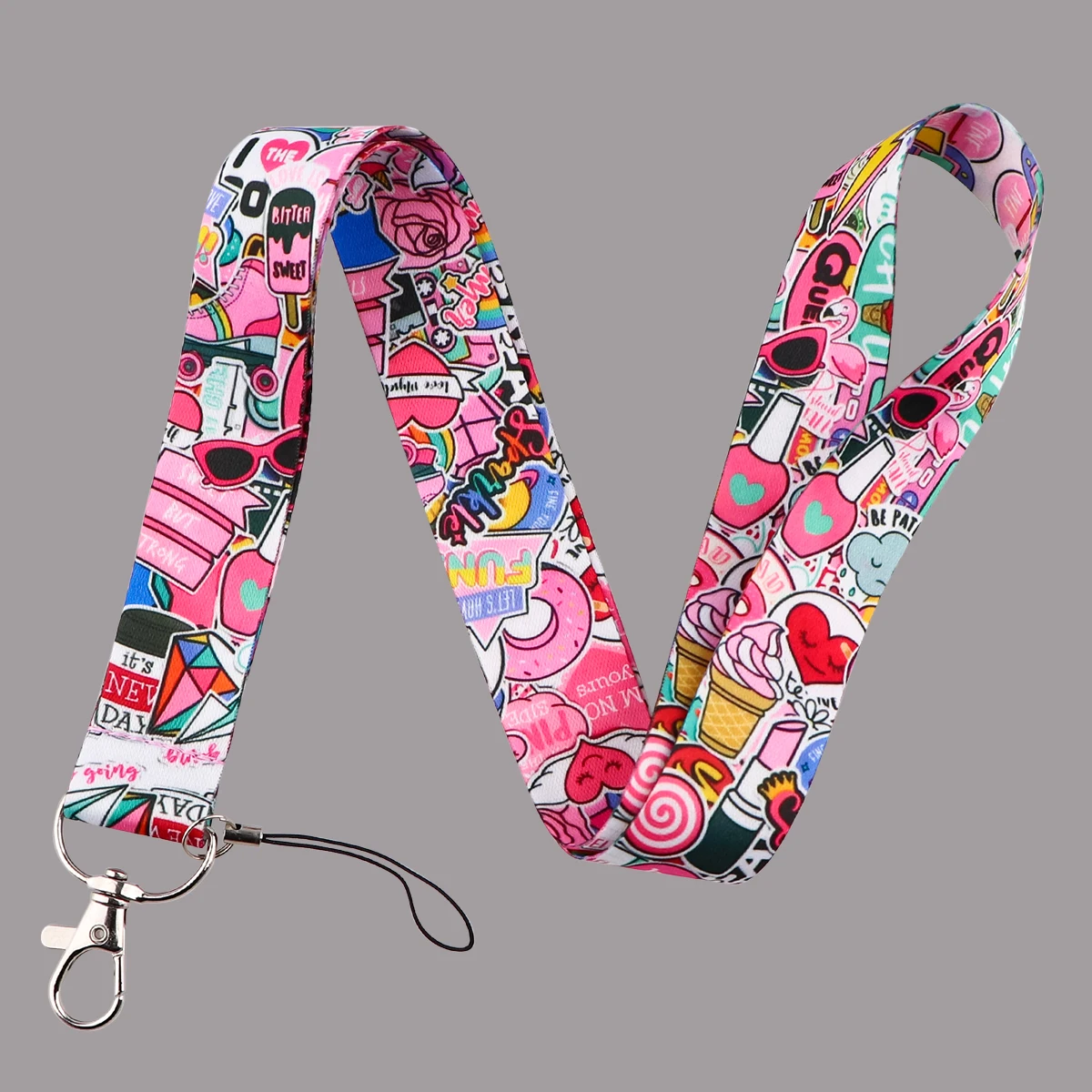 

Doughnut Neck Strap Lanyard for Key Cell Phone Straps USB Badge Holder DIY Hanging Rope Keychain Accessories Gifts