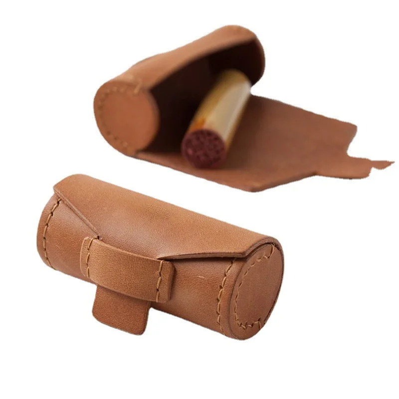 

8pcs Small Bags Women PU Plain Lipstick Holder Cylindrical three-dimensional Storage Bag