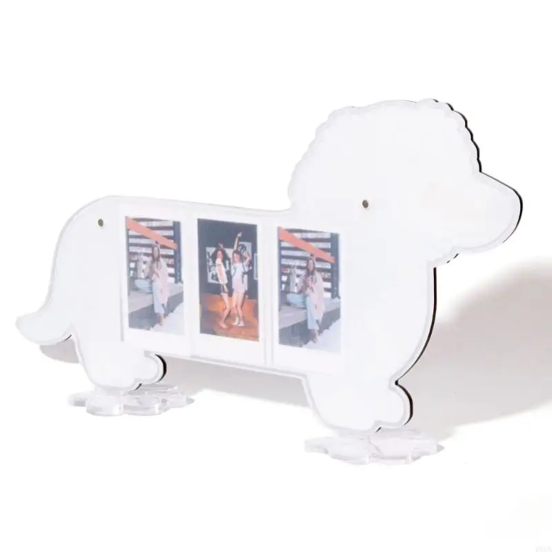 رائعتين الكرتون الكلب إطار صورة أكريليك عرض ثلاثة 3 بوصة على الفور صور حامل الثلاثي تخطيط ديكور المنزل هدية العنصر #3