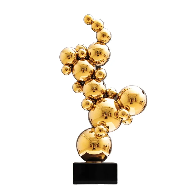 Modern simple home decoration high-end luxury with gold creative gifts stainless steel metal home