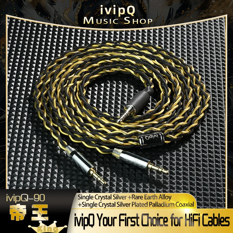 ivipQ-90 King الرائد الصوت المنزلي مخصص HiFi سماعة ترقية كابل 4.4 مللي متر HD800 ل Elear Utopia AKG K812 SUSVARA HE1000