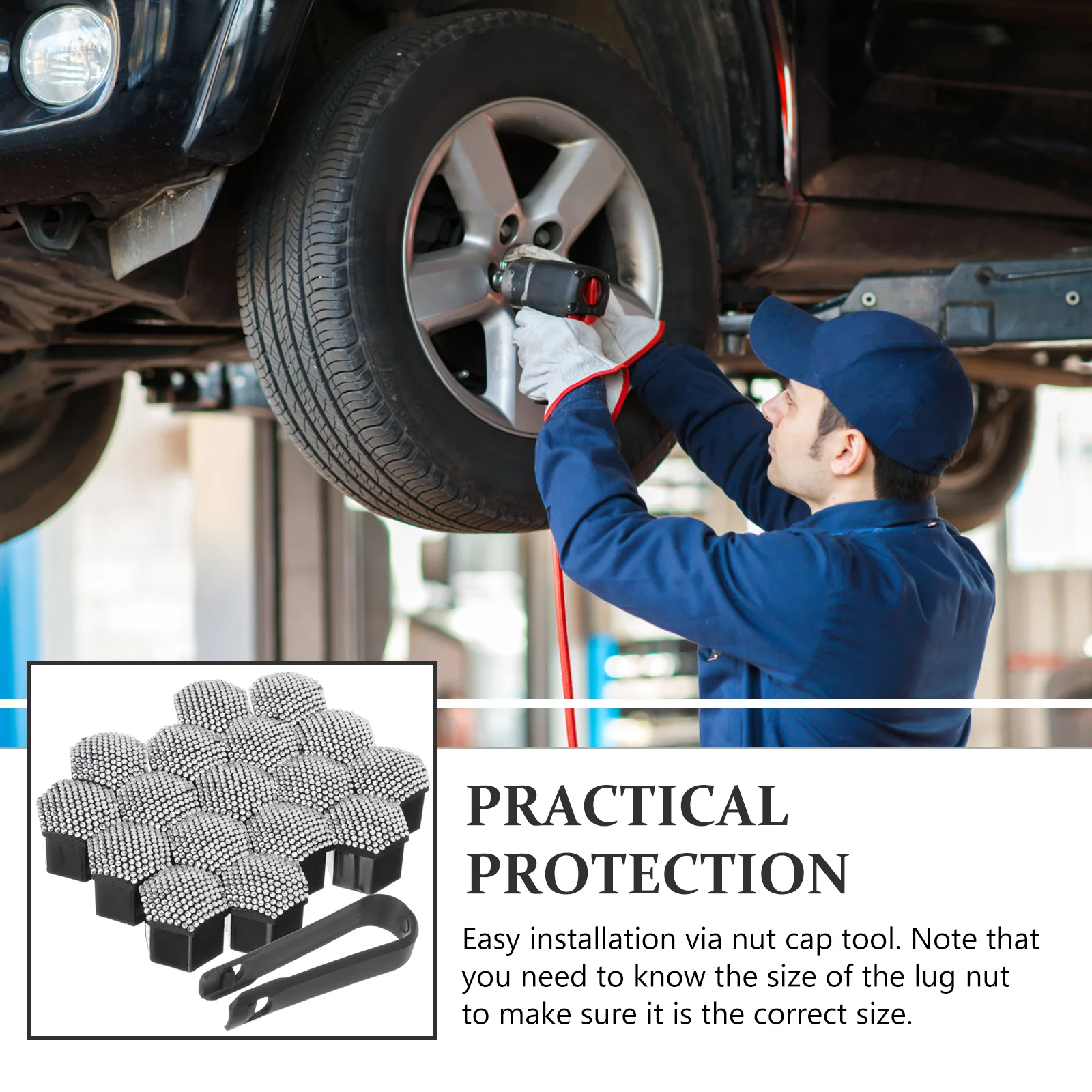 

20pcs Diamond Inlaid Lug Nut Covers Bling Car Exterior Accessories Plastic Wheel Hub Caps Corrosion Resistant Easy Install