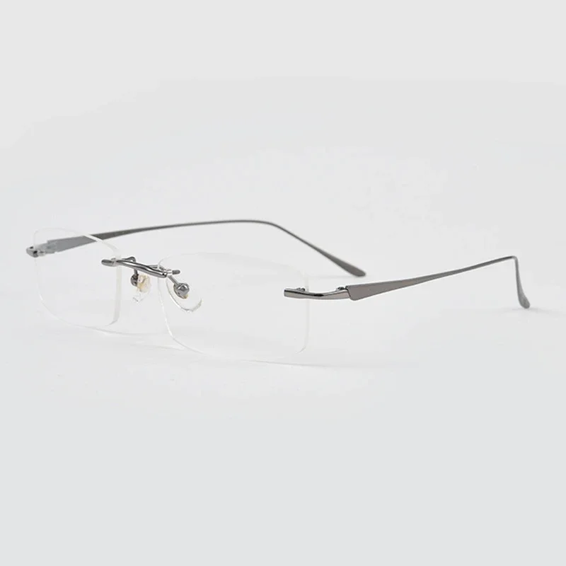 OLLYMURS Ultralight Fashion Business Premium Pure Titanium Eyeglasses Luxury Men's Optical Prescription Rimless Glasses  Eyewear