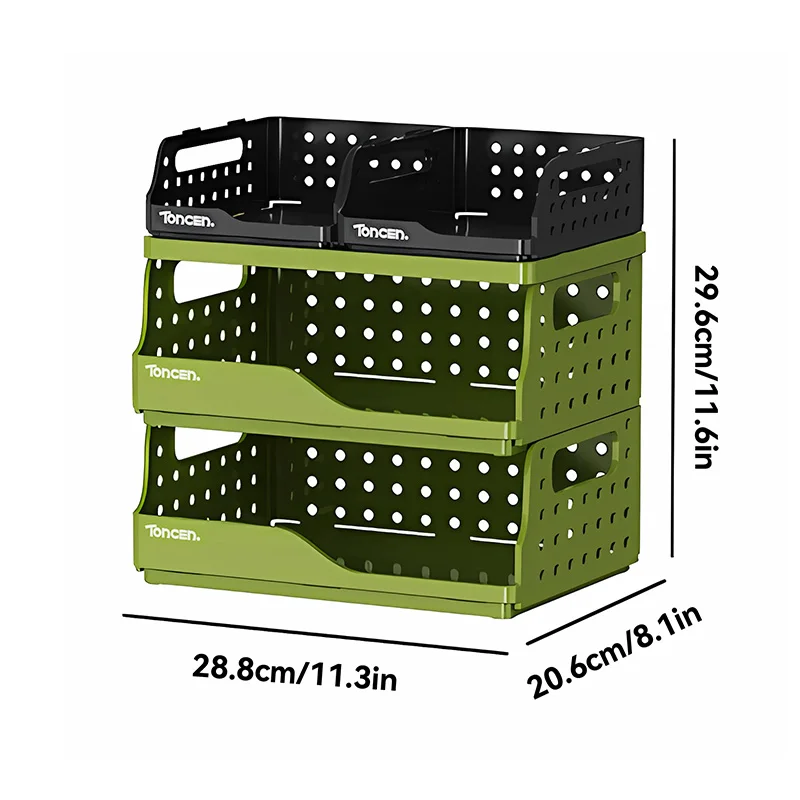 Stylish & Sturdy 3-Tier Desk Organizer with 2 Large + 2 Small Compartments – Stackable Office Storage Box