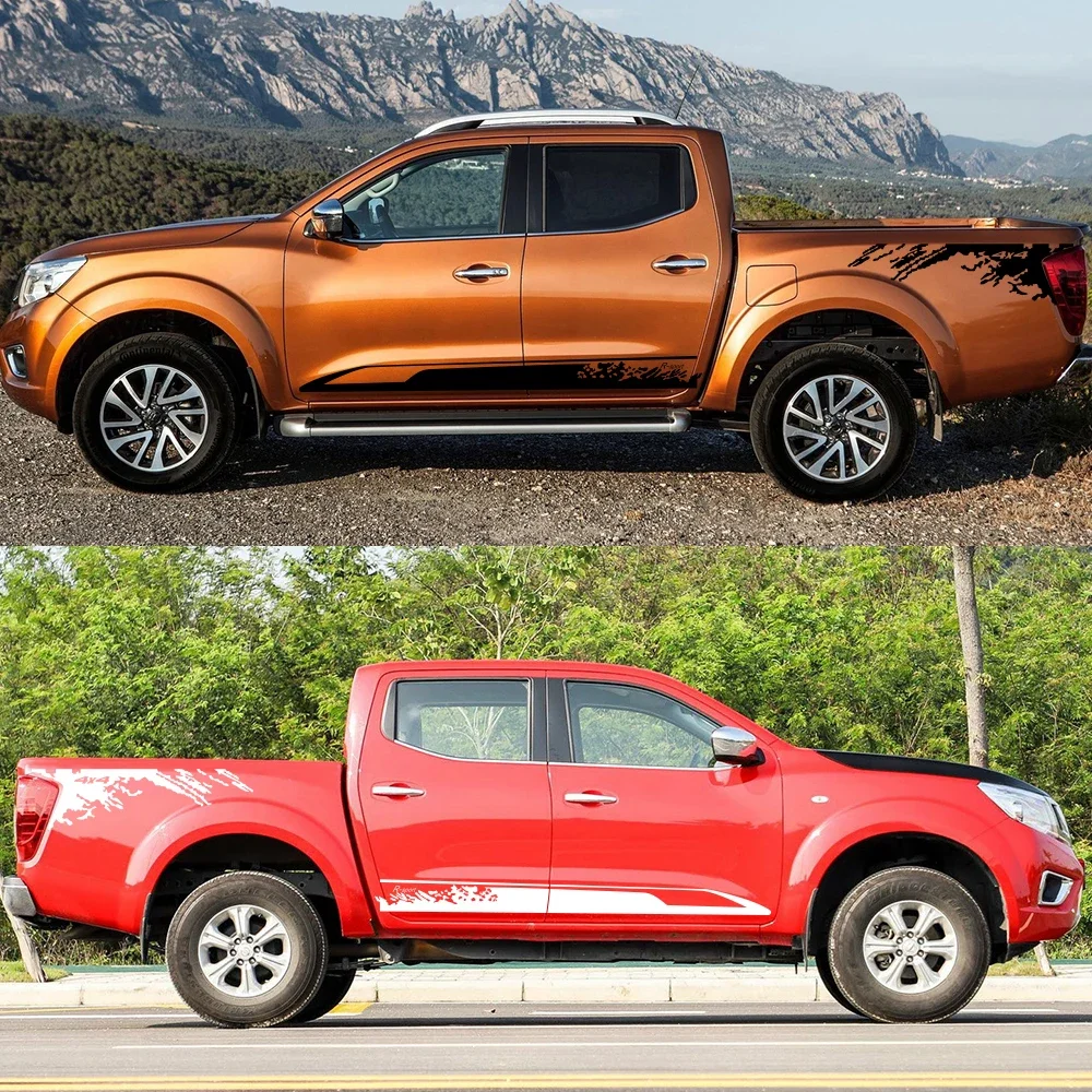 For Nissan NAVARA NP300 2pcs Car Side Sticker Stylish Auto Vinyl Film Decoration Decal DIY Sport Styling Car Tuning Accessories