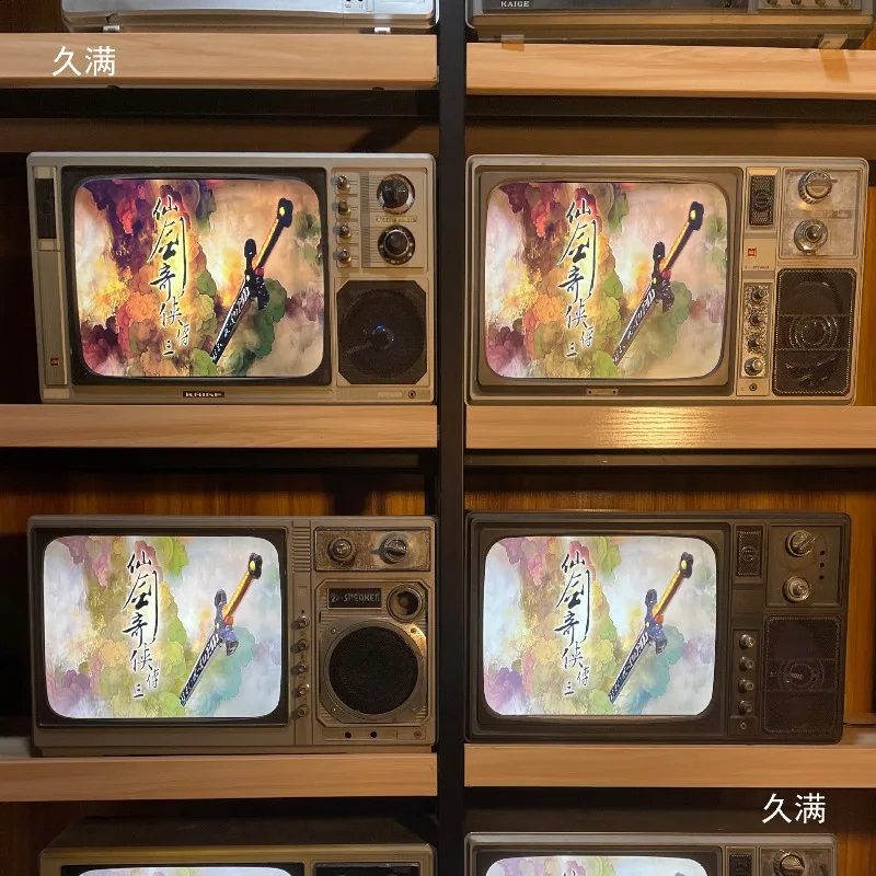 7080 Nostalgic Retro Old-fashioned TV Changed To LCD Advertising Machine, Can Be Played By USB Stick, Black and White Color