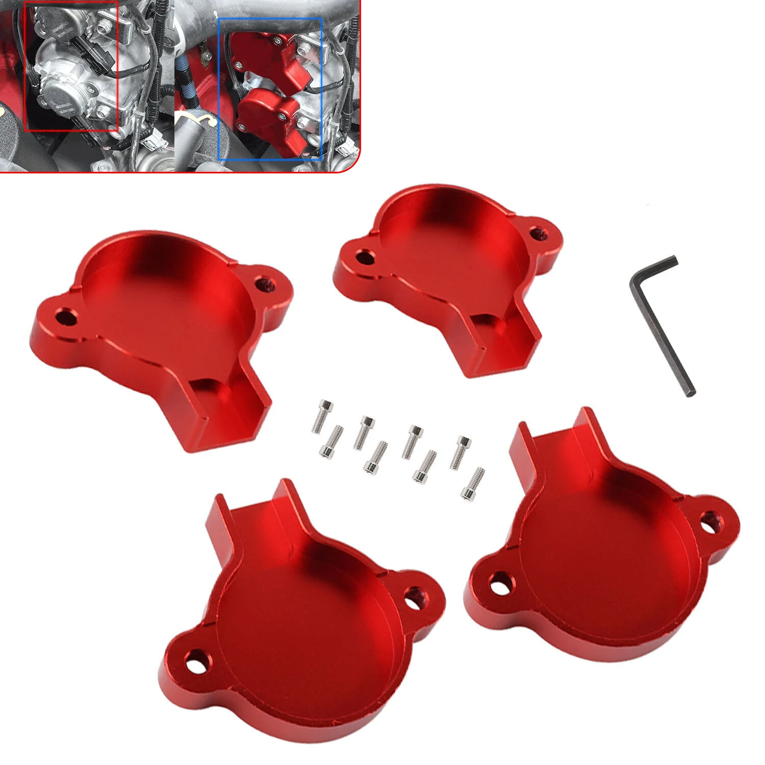 4pcs New Red Cam Solenoid Cover Kit For 2013 2014-2024 Subaru BRZ Toyota GT-86/GR86  Scion FR-S