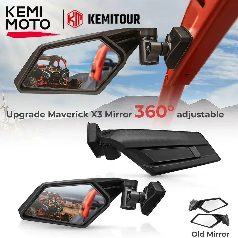 Rétroviseurs latéraux réglables pour UTV 4x4, ensemble de rétroviseurs de course pour Can-Am Maverick X3 & MAX SSP, pour Suzuki King Quad 450 Quad 2017-2025