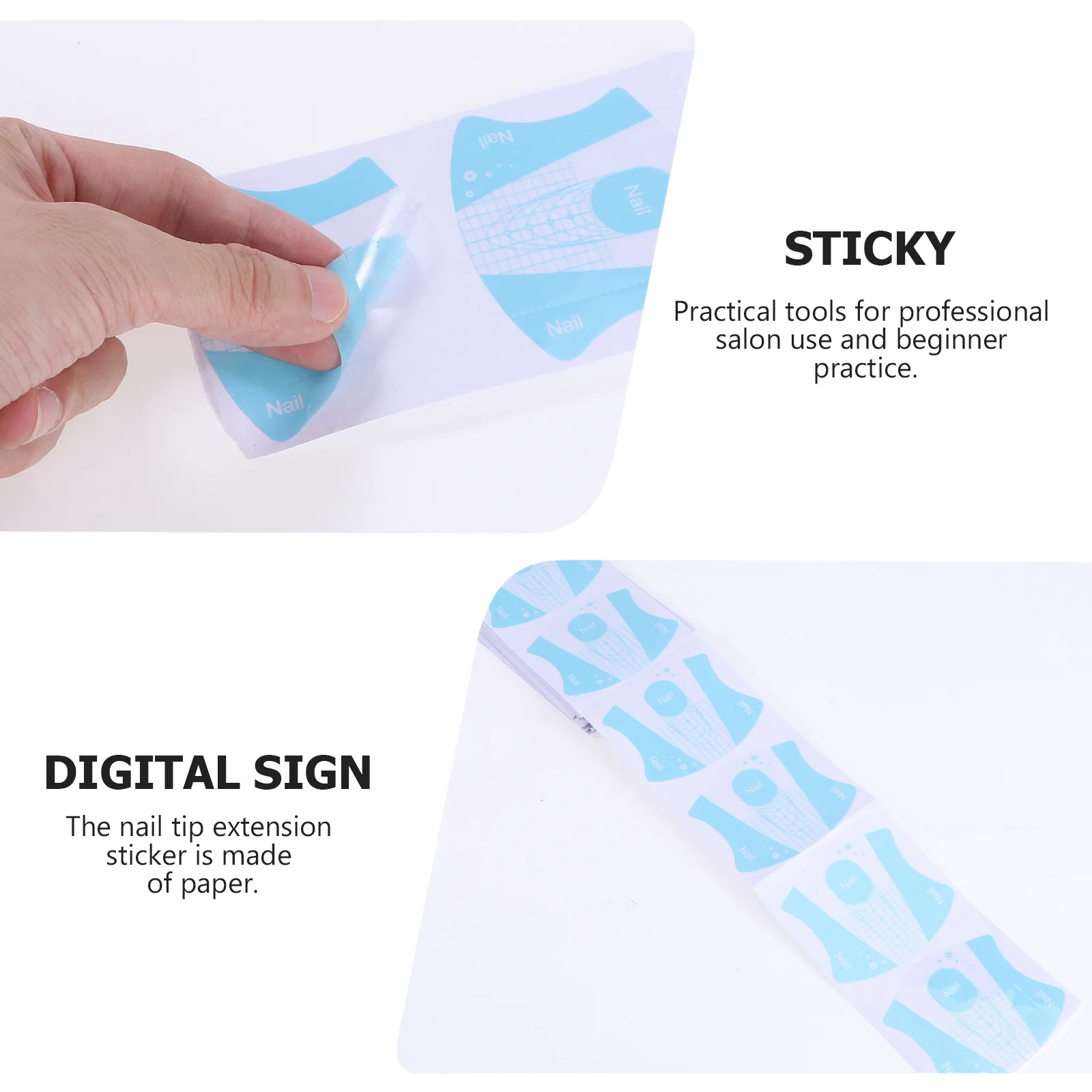 

100Pcs Nail Forms Paper Extension Stickers Sticky Adjustable Size for Acrylic Uv Gel Nail Art Accessories Professional Salon