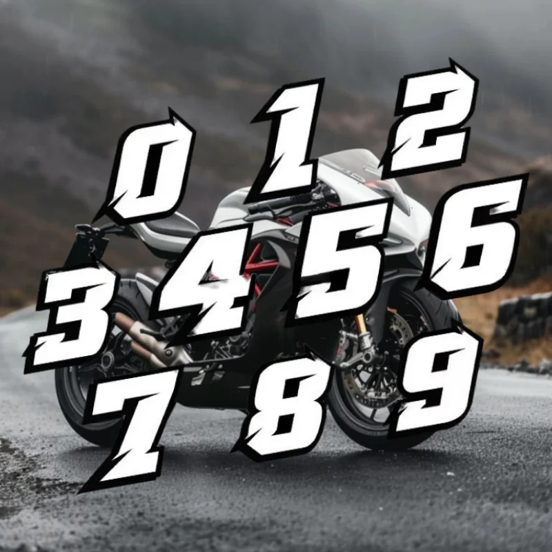 

1PC Arabic Numeral Sticker,Night Reflective Tape,Waterproof,White Decorative Sticker,Motorcycle Accessories,For Various Vehicle