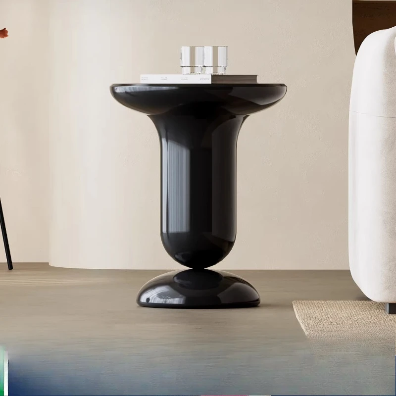 

Italian minimalist solid wood edge table, round, living room household small apartment sofa