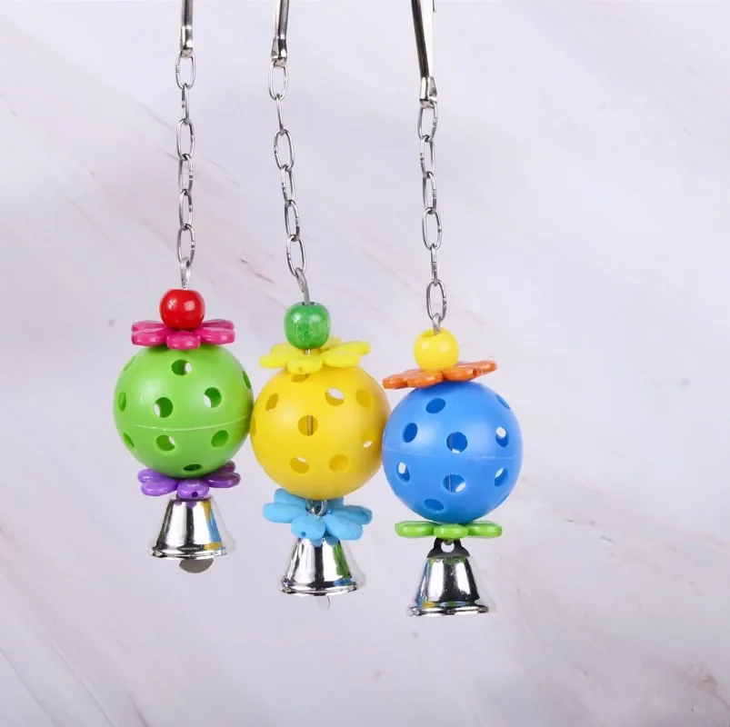 Colors Pet Parrot Toy Egg Bell Ball Hanging Petal Beads Parrot Toy Ball Pet Supplies Home Decroation Bird Supplies Sale Bird Toy