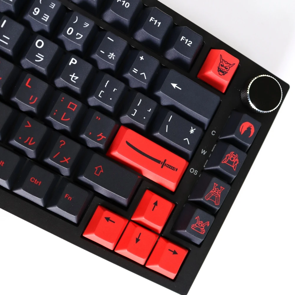 Japanese Bushido Keycaps Durable PBT Material 129 Keys Dye-Sub Cherry Profile for 61/87/104/108 Mx Switch Mechanical Keyboard