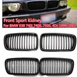 RM-CAR Matte/Glossy Front Hood Kidney Grille Bumper Single Slat Grill For BMW 7 Series E38 4 Door Sedan 1996-2001 Front Grills