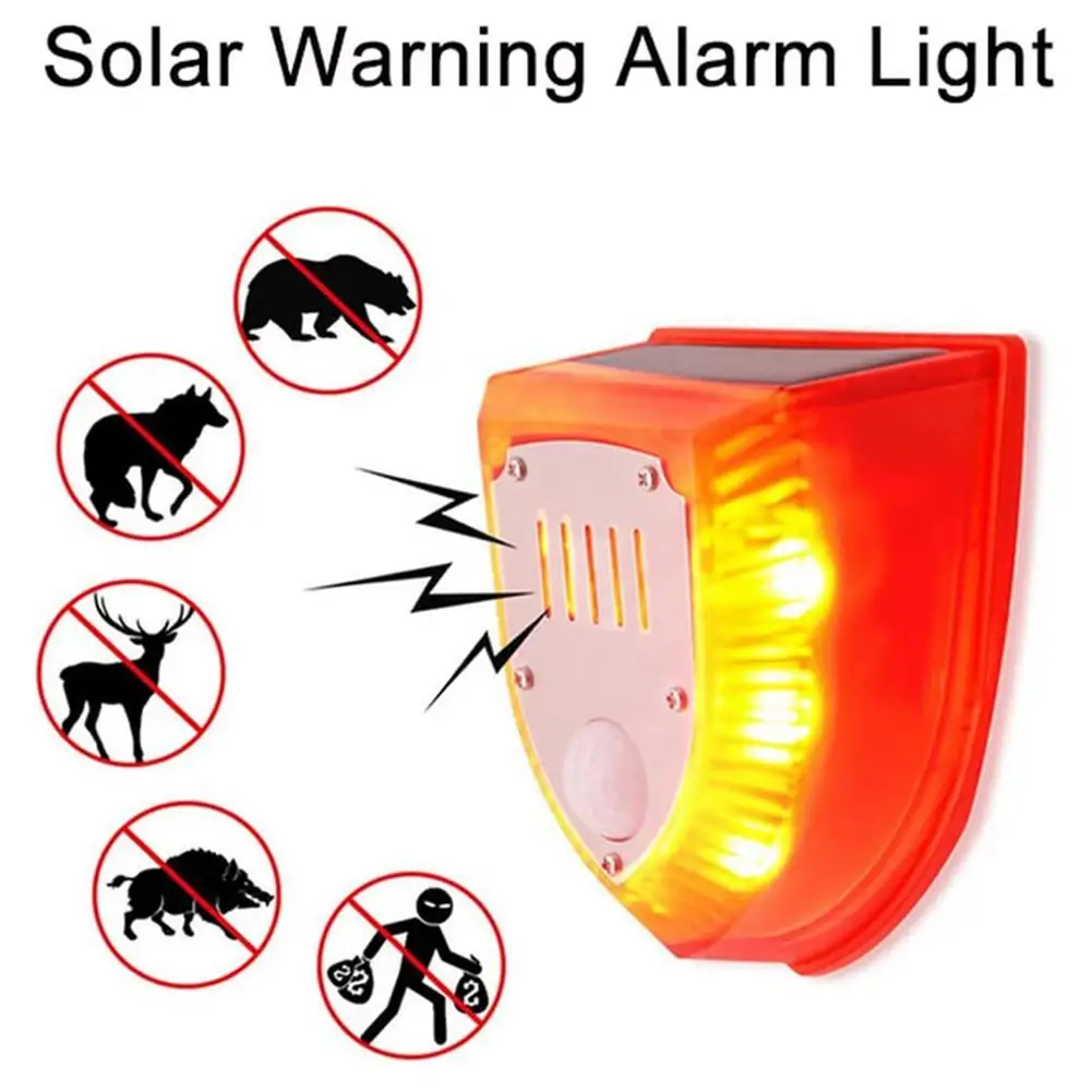 Alarm Animal Repellent Anti-wild Boar Drive Alarm Anti-theft Flashing Remote Control Siren Sensor Alarm Light Detector