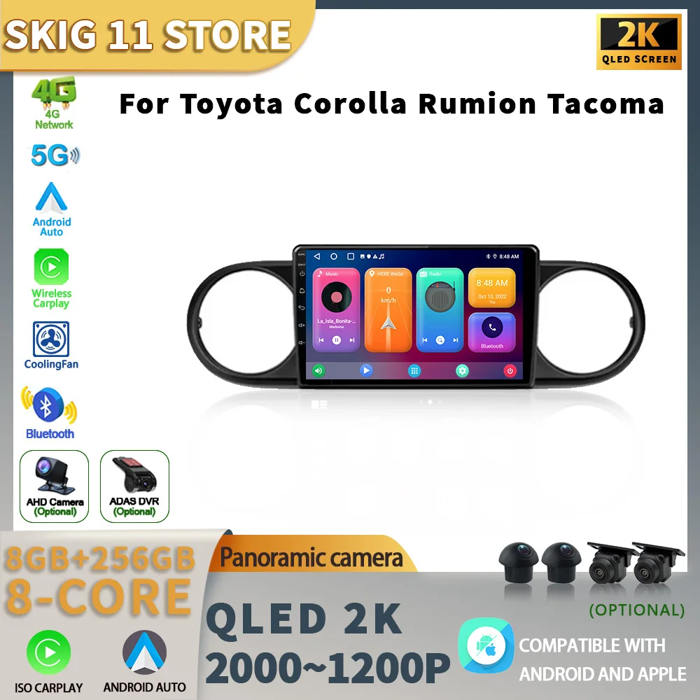 

Android Car Video Player For Toyota Corolla Rumion Tacoma Navigation stereo GPS Auto Radio Multimedia Stereo 4G WiFi BT Carplay