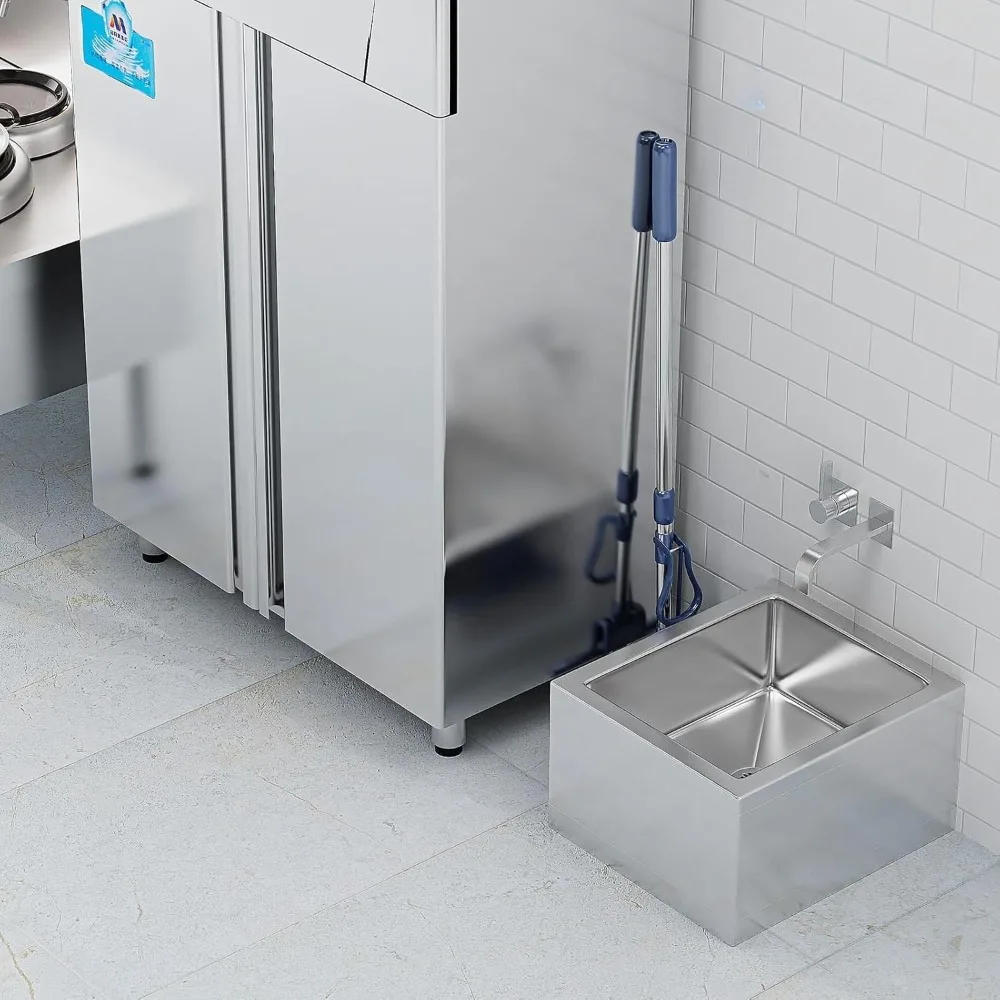 

Раковина для швабры из нержавеющей стали, 22 дюйма x 19 дюймов x 12 дюймов, напольная раковина для швабры для стирки США