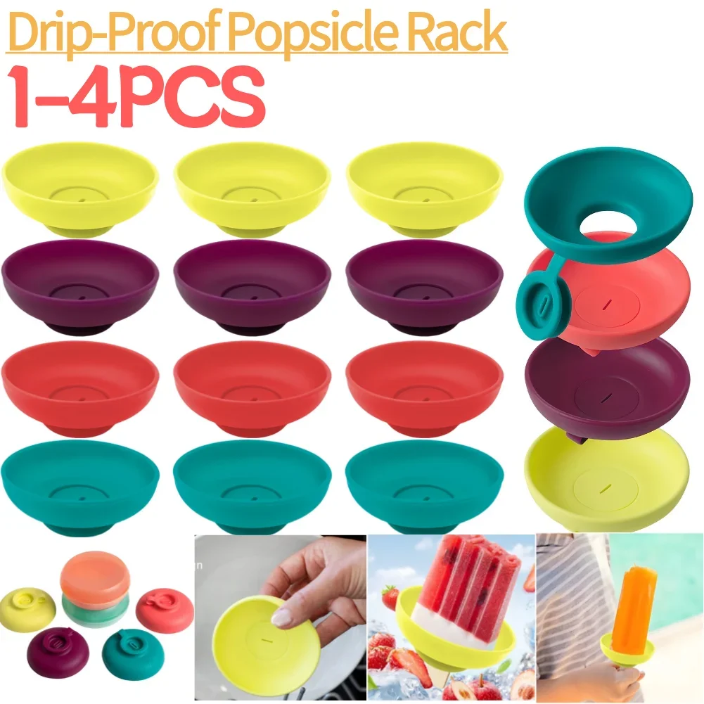 

Drip Free Popsicle Holder Silicone Anti-Drip Ice Cream Bracket Reusable Portable Popsicle Protector for Kids Ice Cream