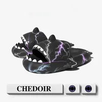 Men Shark Slippers Fashion Shark Sandals for Women Lovely Thick Platform Slides Outdoor EVA Soft Couple Beach Flip Flops