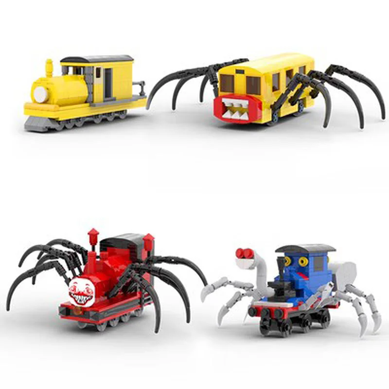 MOC Charles Train Exe Mutation Game Spider Train Around The Hand-Made Dekoration Modell Bausteine Parodie Geschenke