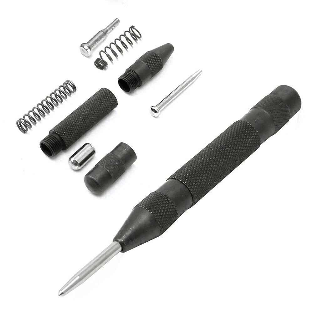 A84X-Adjustable Spring Pressure Heavy Duty Automatic Centre Punch Spring Loaded Metal Wood Press Dent Marker 1Pc