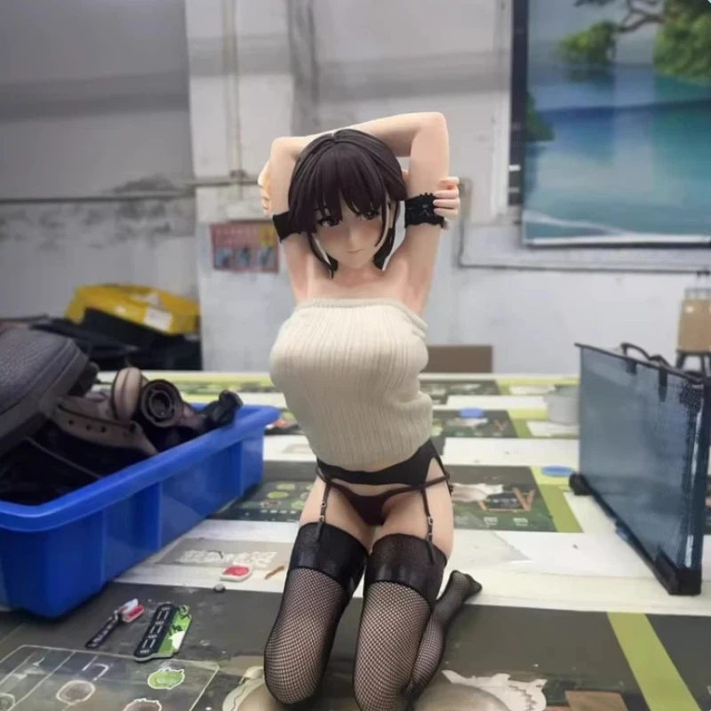 

Фигурка аниме-девушки Happy Toy Shop Store, 28 см, в позе на коленях, красивая модель-статуэтка, украшение для рабочего стола, для коллекционеров аниме.